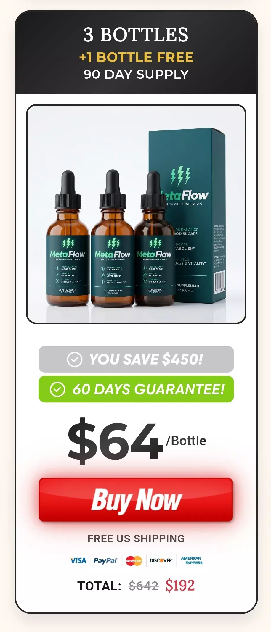 MetaFlow™ 3 bottles pricing
